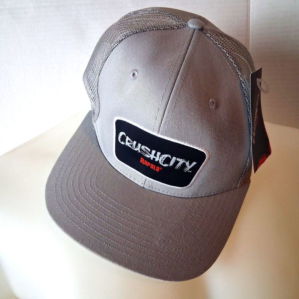 Rapala Crush City Fishing Hat Gray Snapback New